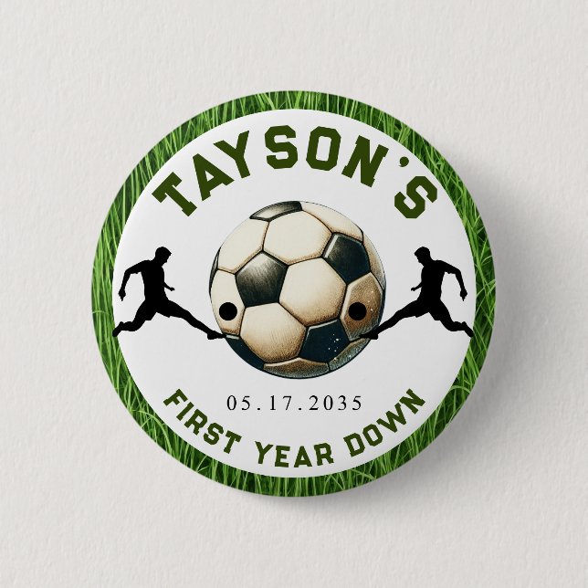 Fußball Erstes Jahr ab 1. Geburtstag Button (Vorderseite)