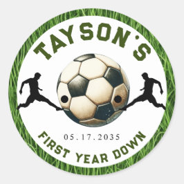 Fußball Erstes Jahr ab 1. Geburtstag Runder Aufkleber