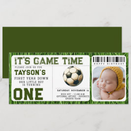 Fußball Erstes Jahr Ab 1. Geburtstag Ticket Foto Einladung