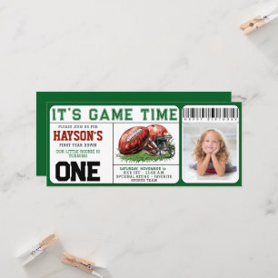 Fußball Erstes Jahr Abfahrt Ticket 1. Geburtstag Einladung