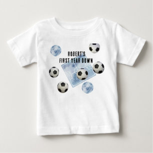 Fußball Erstes Jahr Down Geburtstagsfeier Baby T-shirt