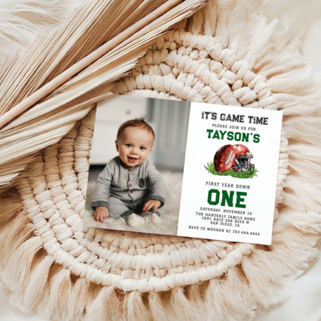 Fußball Erstes Jahr unter dem 1. Geburtstag Einladung (Von Creator hochgeladen)