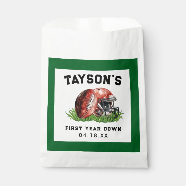 Fußball Erstes Jahr unter dem 1. Geburtstag Geschenktütchen (Vorderseite)