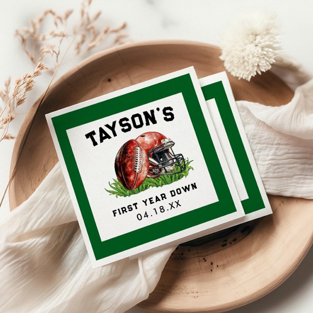 Fußball Erstes Jahr unter dem 1. Geburtstag Serviette (Von Creator hochgeladen)