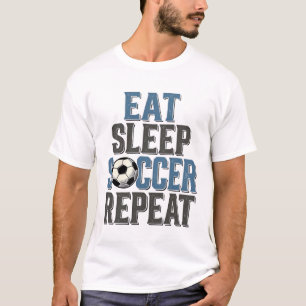 Fußball Essen Schlafen Wiederholen Vintage-Typogra T-Shirt