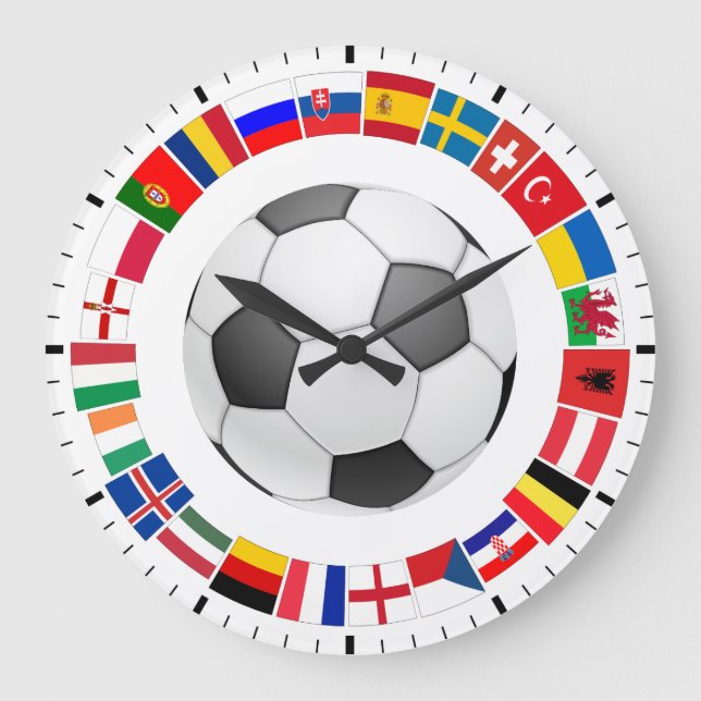 Fußball-Europameisterschaft 2016 Große Wanduhr (Vorderseite)