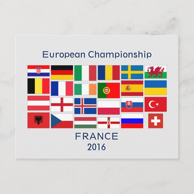 Fußball-Europameisterschaft 2016 Postkarte (Vorderseite)