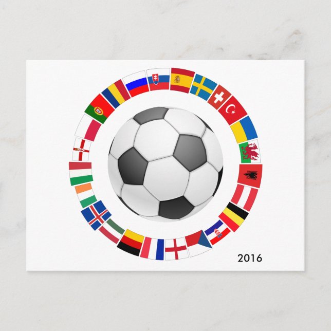 Fußball-Europameisterschaft 2016 Postkarte (Vorderseite)