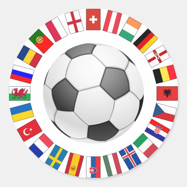 Fußball-Europameisterschaft 2016 Runder Aufkleber (Vorderseite)