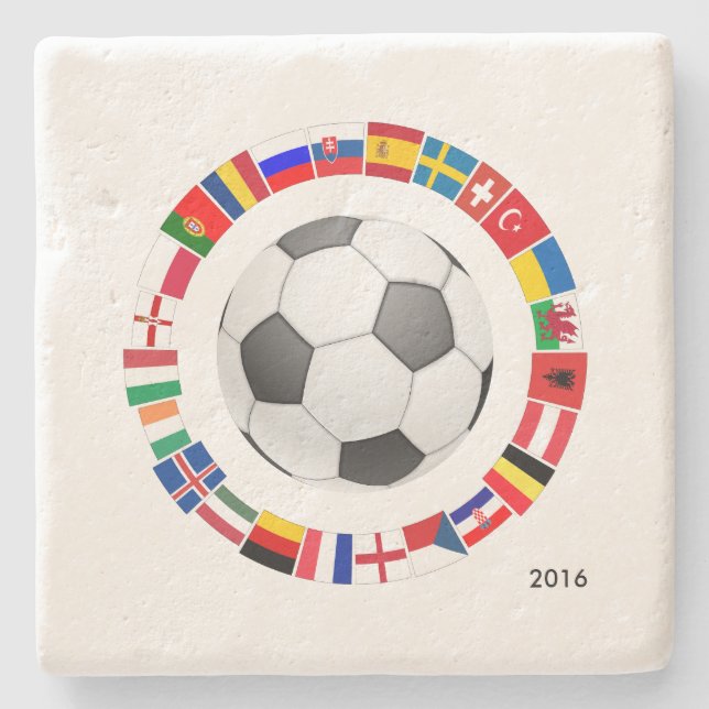 Fußball-Europameisterschaft 2016 Steinuntersetzer (Vorderseite)
