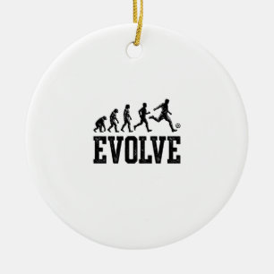 Fußball Evolution Vintage Vektor-Shirt-Design_1 Keramik Ornament