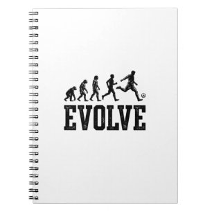 Fußball Evolution Vintage Vektor-Shirt-Design_1 Notizblock