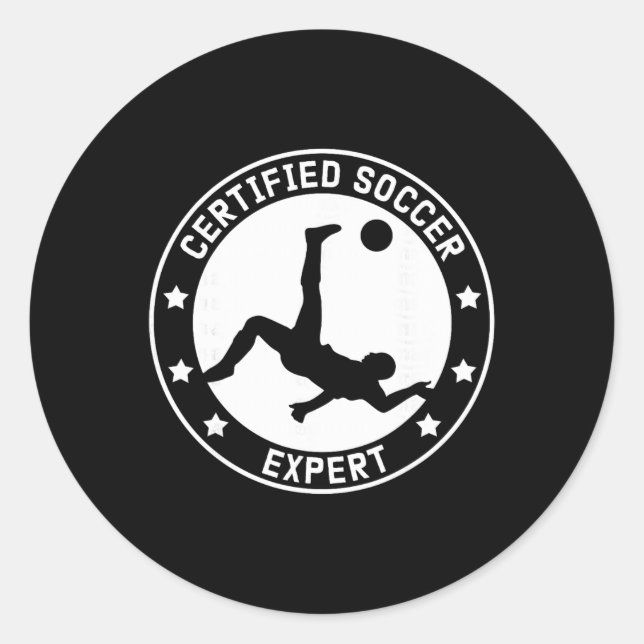 Fußball Experte Fußballspieler  Runder Aufkleber (Vorderseite)