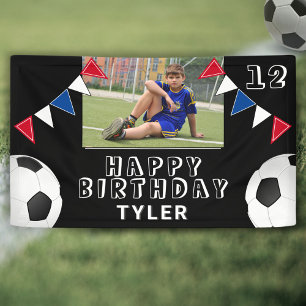 Fußball Fahnen Schwarz Foto Geburtstag Banner