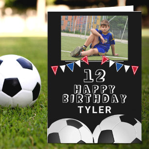 Fußball Fahnen Schwarz Foto Geburtstag Karte