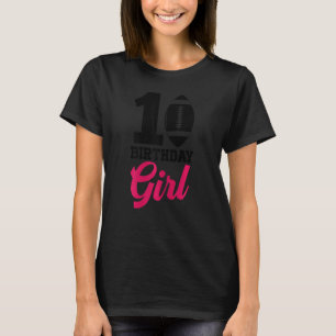 Fußball Fan 10. Geburtstag Girl Football Player T-Shirt