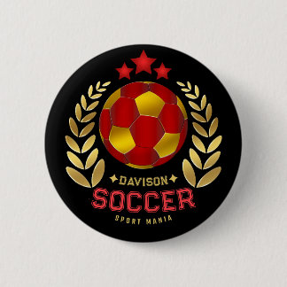 Fußball-Fan-Geschenke | Vibrantes rotes individuel Button