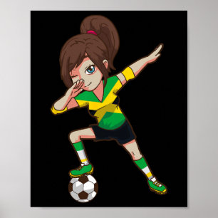 Fußball-Fan Jamaika jamaikanische Flagge Mädchen Poster
