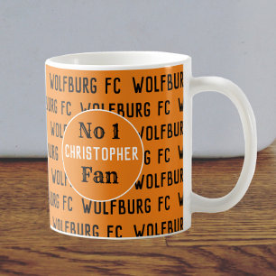 Fußball-Fan oder Football-Unterstützer Gold & Blac Kaffeetasse