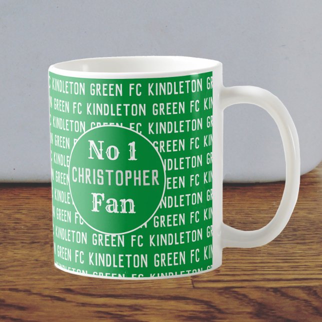 Fußball-Fan oder Fußball-Unterstützer Grün und Wei Kaffeetasse (Von Creator hochgeladen)