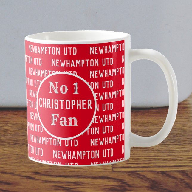 Fußball-Fan oder Fußball-Unterstützer Rot & Weiß Kaffeetasse (Von Creator hochgeladen)
