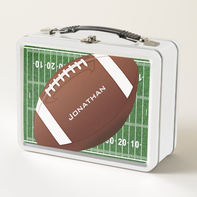 Fußball Feld mit Fußball Metal Lunchbox (Vorderseite)