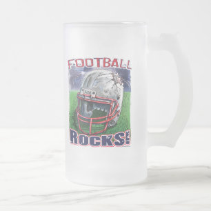 Fußball-Felsen sprengten Sturzhelm durch Mudge Mattglas Bierglas