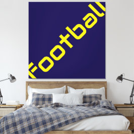 FUSSBALL Fett schwach gelber, schlanker Text auf N Leinwanddruck