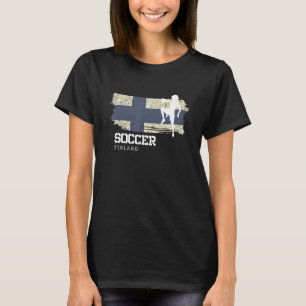 Fußball-Finnische Flagge Fußball Frauen Fußball-Mä T-Shirt