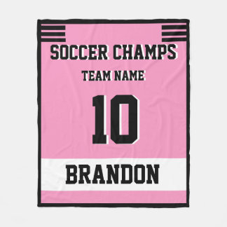 Fußball Fleece Blanket rosa personalisierter Spiel