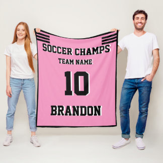 Fußball Fleece Blanket rosa personalisierter Spiel