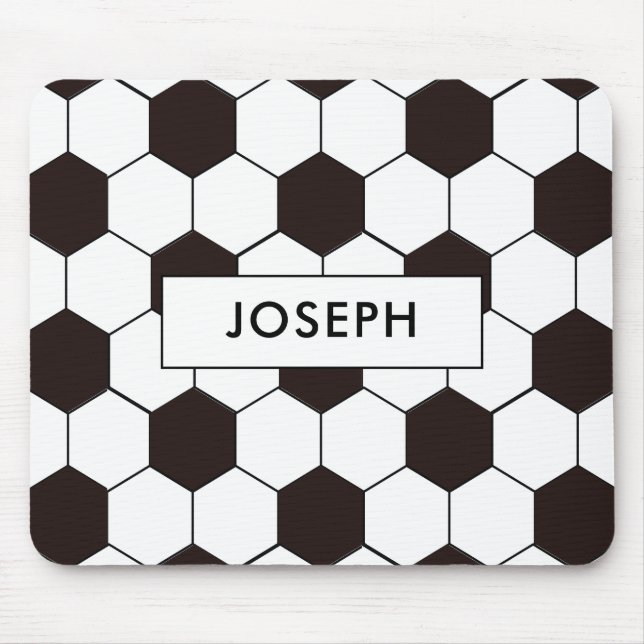 Fußball | Football pattern Anpassbar | Eigenname Mousepad (Vorne)