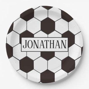 Fußball Football pattern Anpassbar Eigenname Pappteller