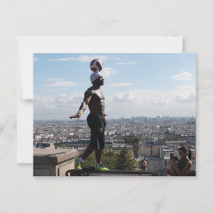 Fußball Freestyler in Montmartre, Paris Postkarte