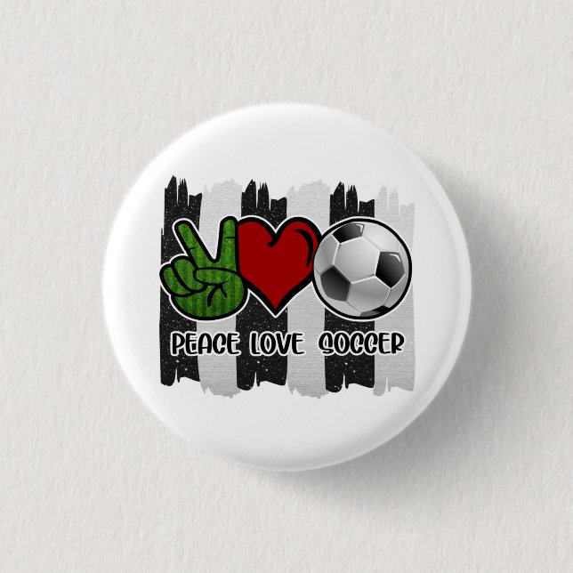 Fußball Frieden und Liebe Button (Vorderseite)