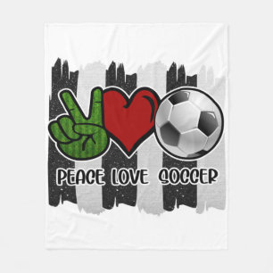 Fußball Frieden und Liebe Fleecedecke