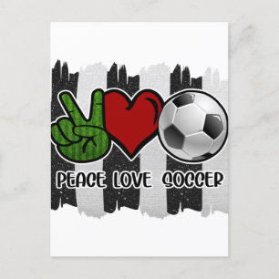 Fußball Frieden und Liebe Postkarte