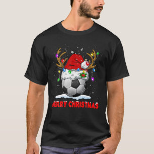 Fußball Frohe Weihnachts-Weihnachtsmannmütze Rei T-Shirt