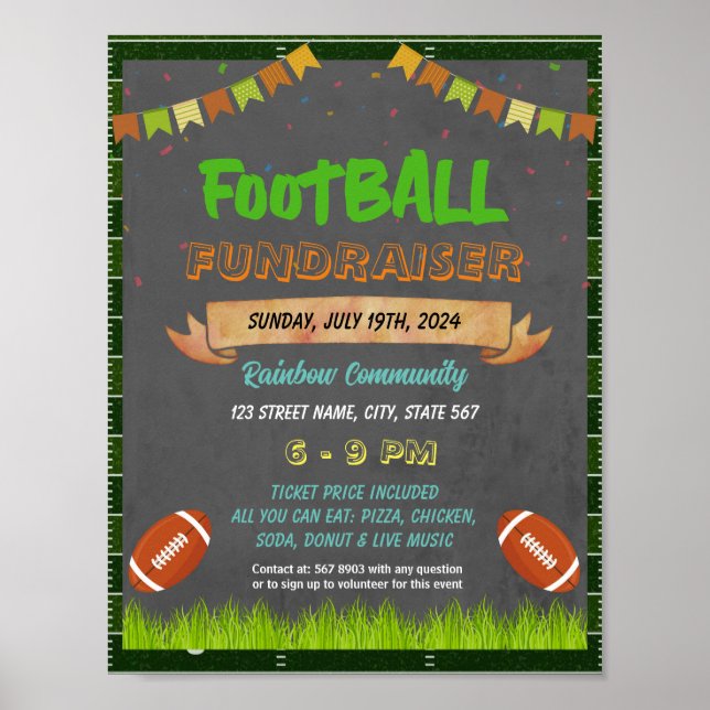 Fußball-Fundraiser-Event-Template Poster (Vorne)