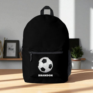 Fußball für Jungen Schwarz Stylischer Benutzername Bedruckter Rucksack