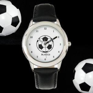 Fußball für Jungen Schwarzer stilvoller benutzerde Armbanduhr