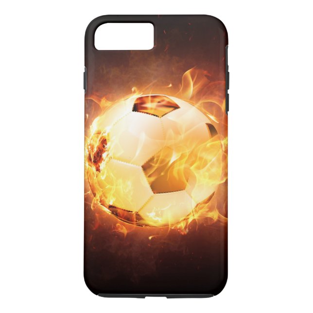 Fußball-Fußball auf Feuer Case-Mate iPhone Hülle (Rückseite)