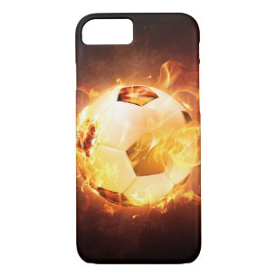 Fußball-Fußball auf Feuer Case-Mate iPhone Hülle
