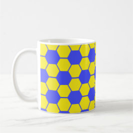 Fußball / Fußball-Ball Textur - Gelb & Blau Kaffeetasse