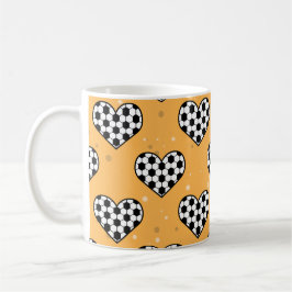 Fußball-/Fußball-Ball-Textur in Herzform Kaffeetasse