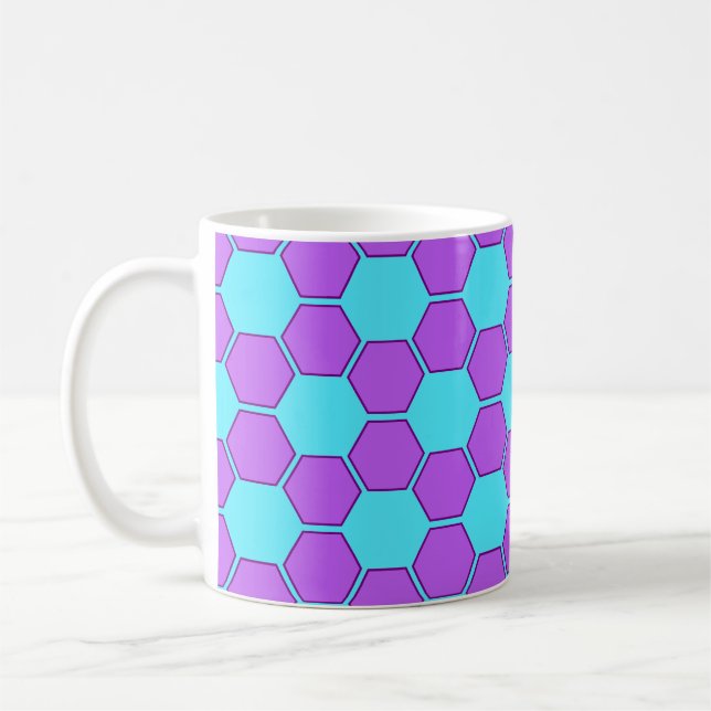 Fußball / Fußball-Ball Textur - Lila & blau Kaffeetasse (Links)