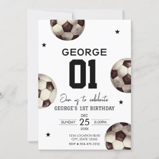 Fußball-Fußball Boy Birthday Einladung