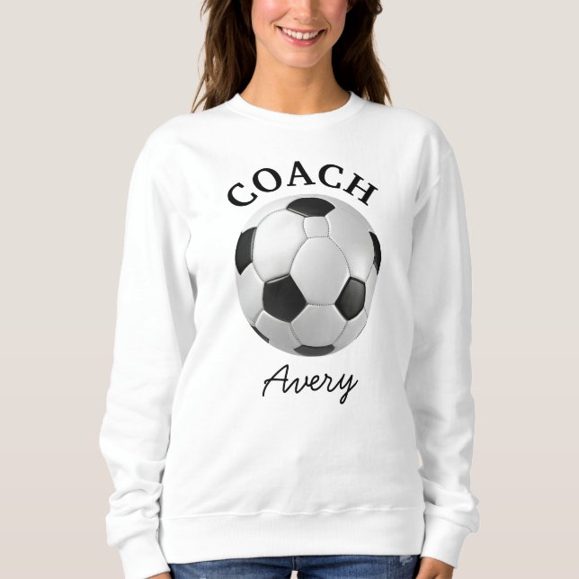 Fußball Fußball-Coach Name Einfache Minimalschrift Sweatshirt (Vorderseite)