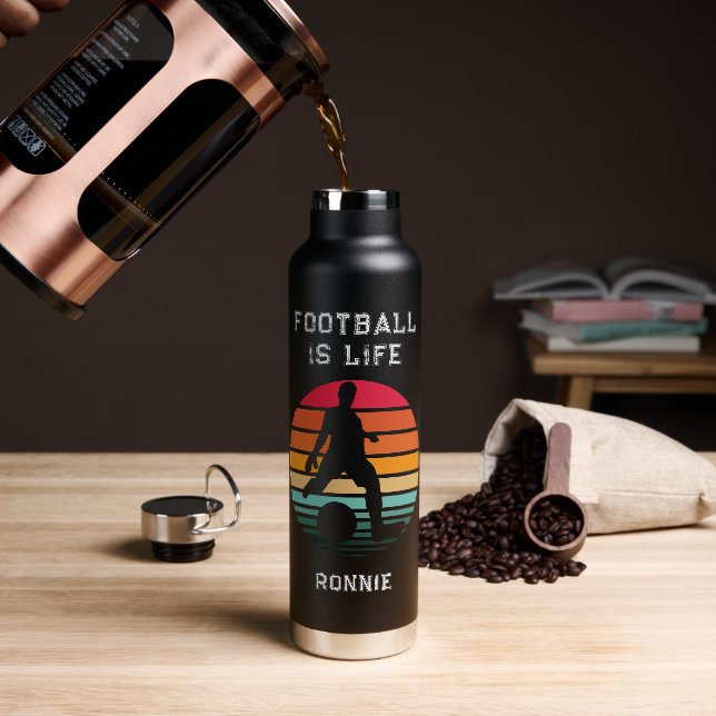 Fußball Fußball Eigener Text & Name Boys Wasserbot Trinkflasche (Kaffee)