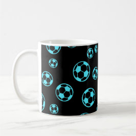 Fußball-/Fußball-Farbbälle in blauem Muster Kaffeetasse